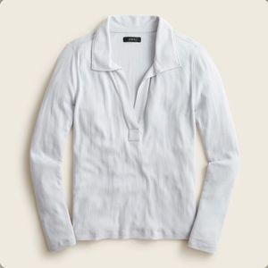 J. Crew NWT Ribbed Polo Long Sleeve T-Shirt - Pale Sky